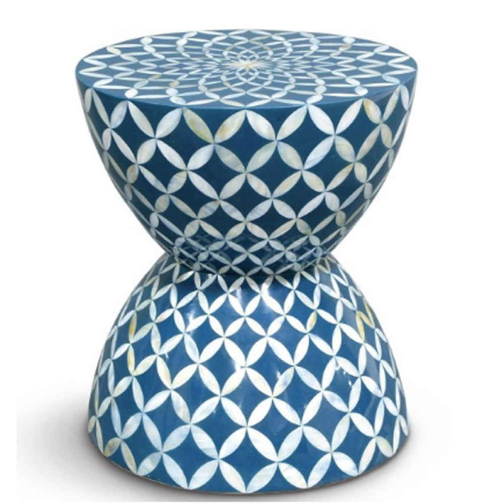 Bone Inlay End Table (Bedside Table, Night Stand)