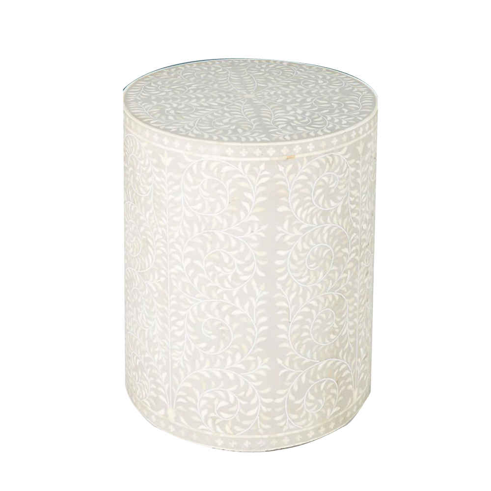 Bone Inlay End Table (Bedside Table, Night Stand)