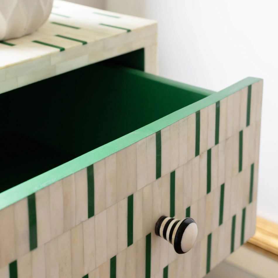 Bone Inlay Bedside Table (Night Stand, End Table)
