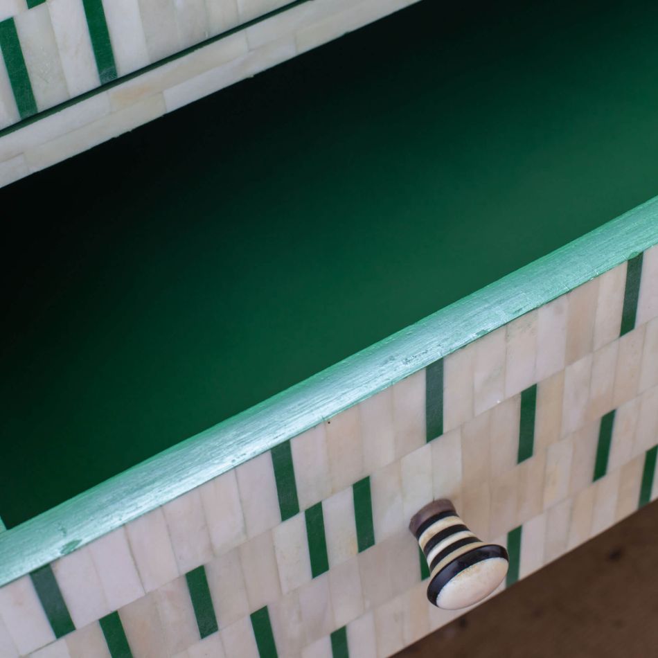 Bone Inlay Bedside Table (Night Stand, End Table)