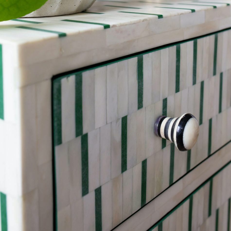 Bone Inlay Bedside Table (Night Stand, End Table)