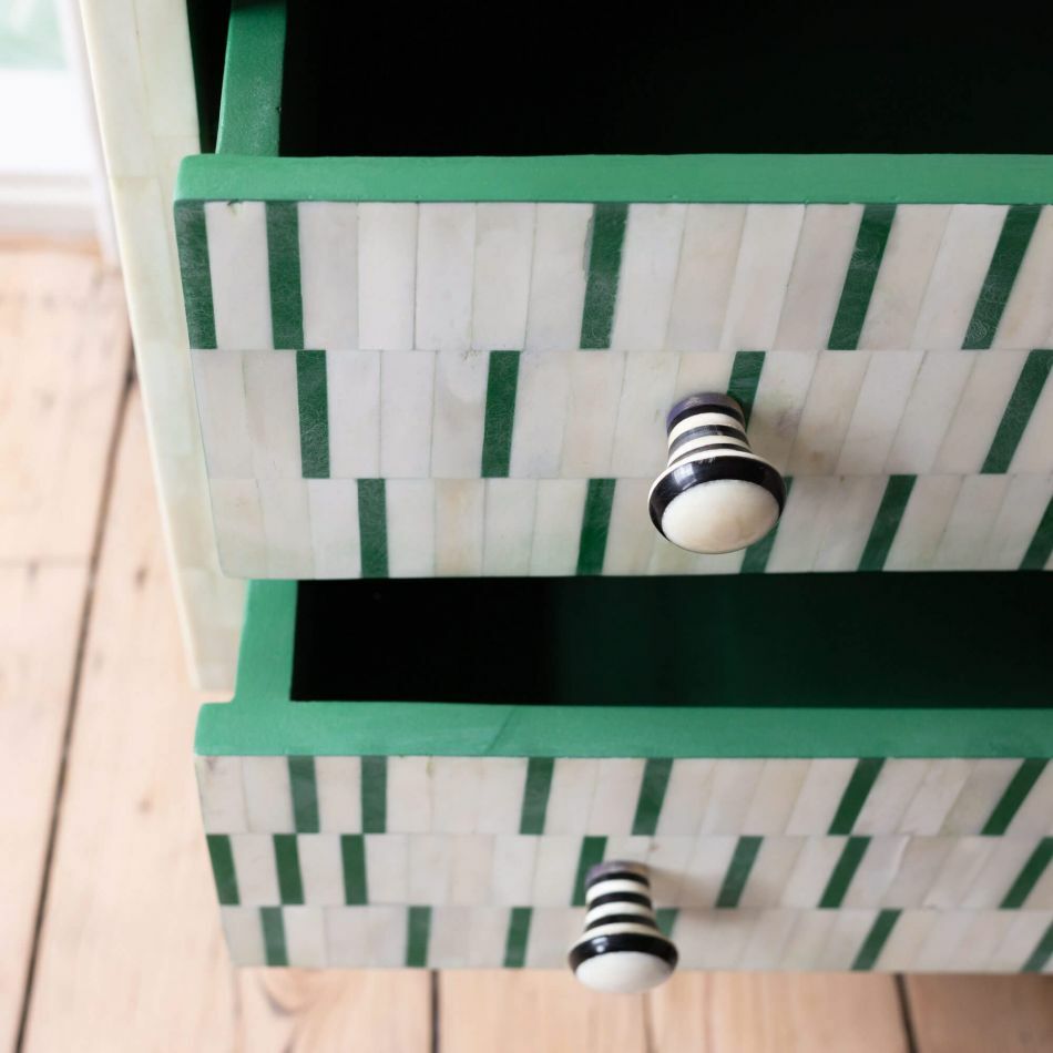 Bone Inlay Bedside Table (Night Stand, End Table)