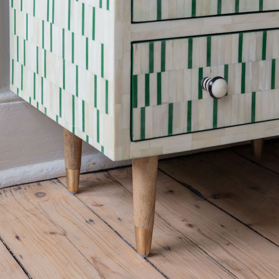 Bone Inlay Bedside Table (Night Stand, End Table)
