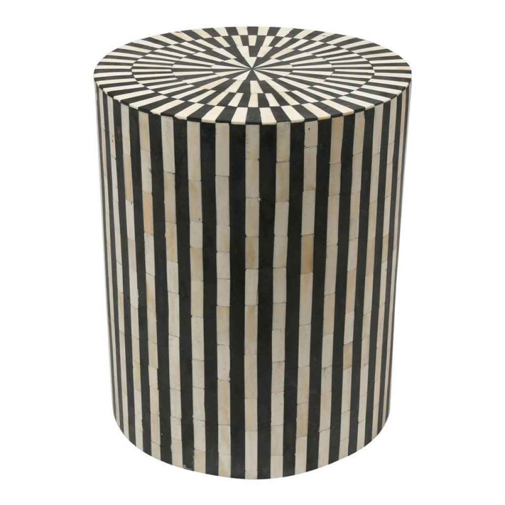 Bone Inlay End Table (Bedside Table, Night Stand)