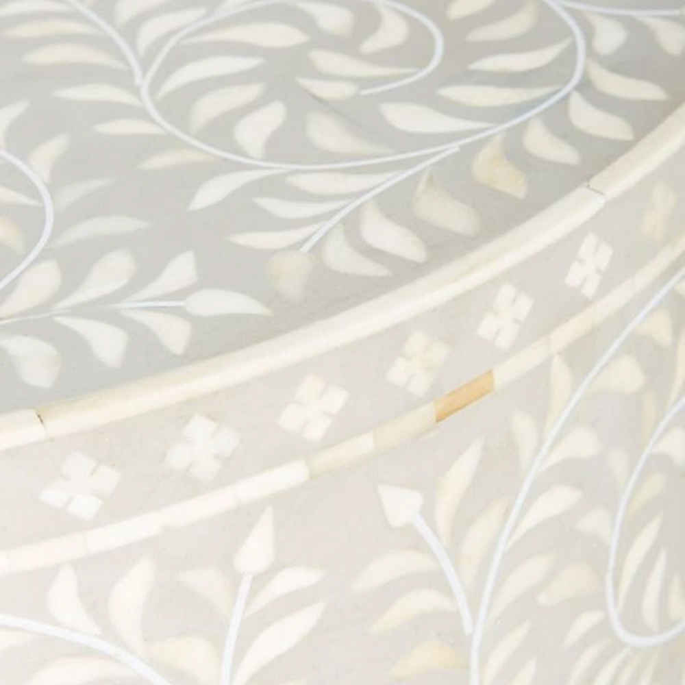 Bone Inlay End Table (Bedside Table, Night Stand)