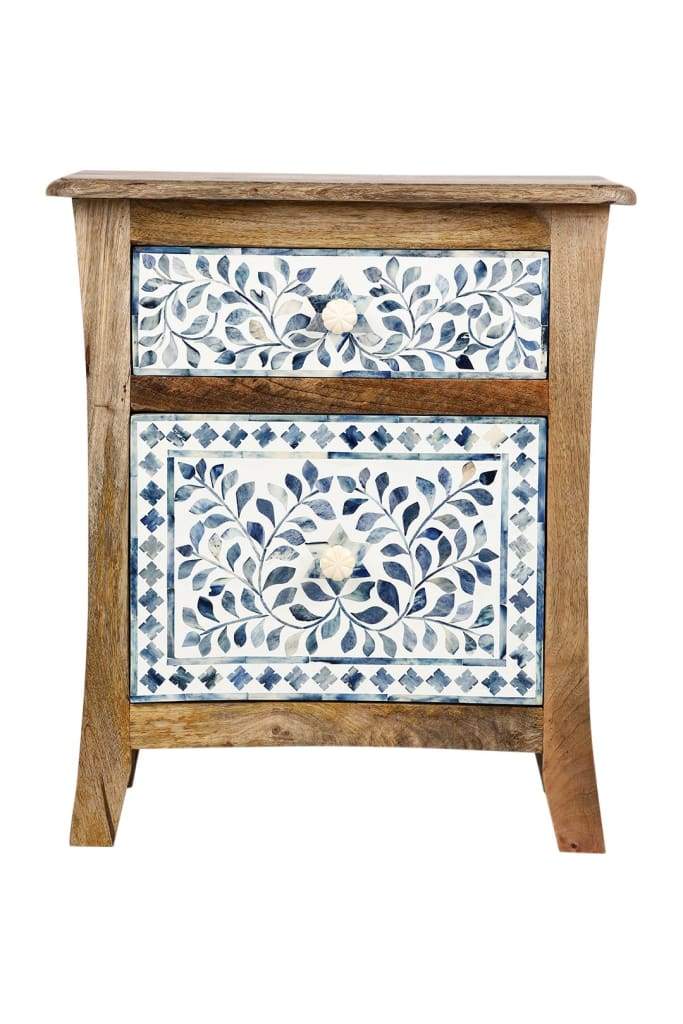 Bone Inlay Bedside Table (Night Stand, End Table)