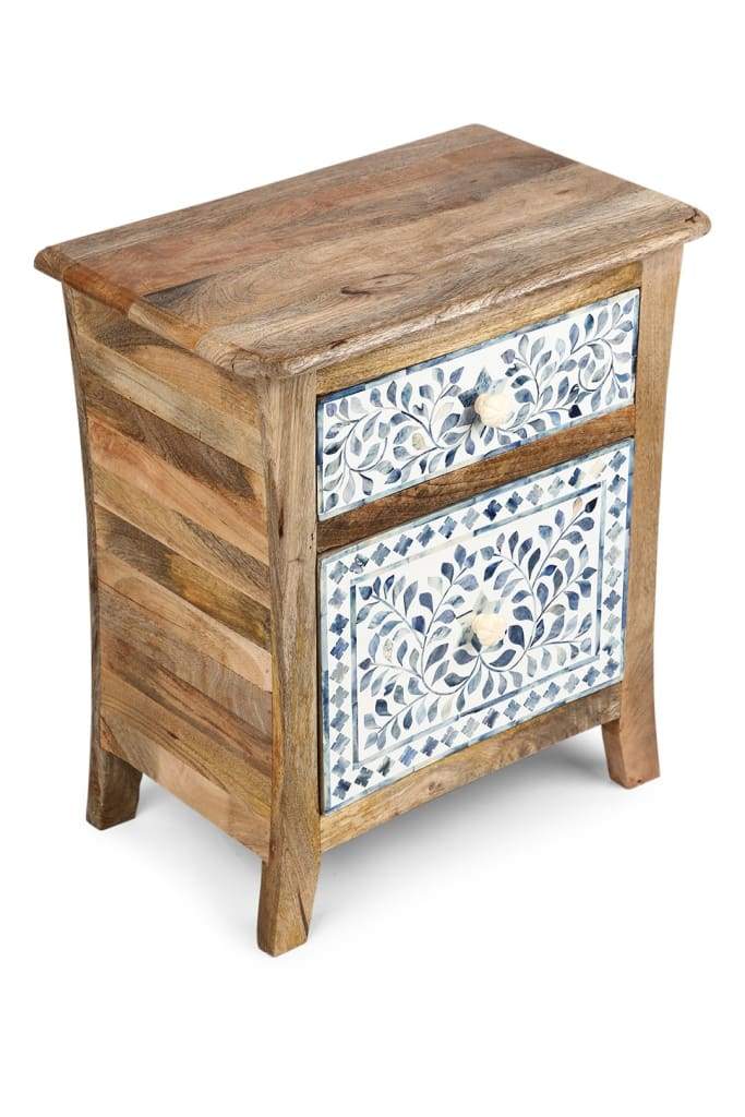 Bone Inlay Bedside Table (Night Stand, End Table)