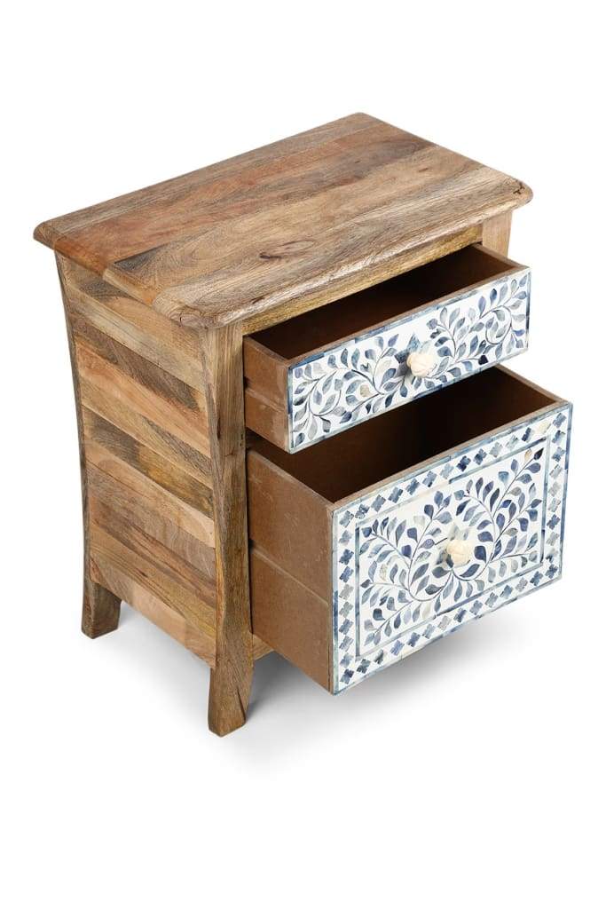Bone Inlay Bedside Table (Night Stand, End Table)