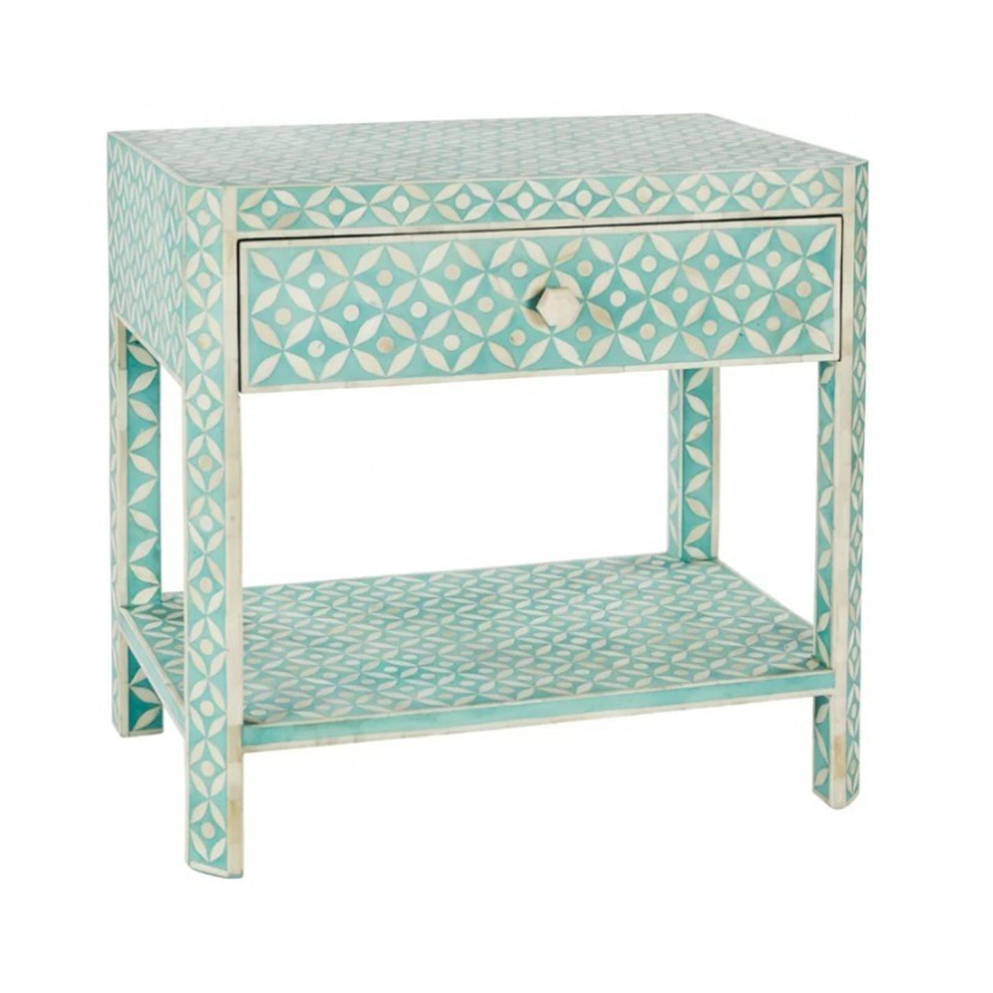 Bone Inlay Bedside Table (Night Stand, End Table)