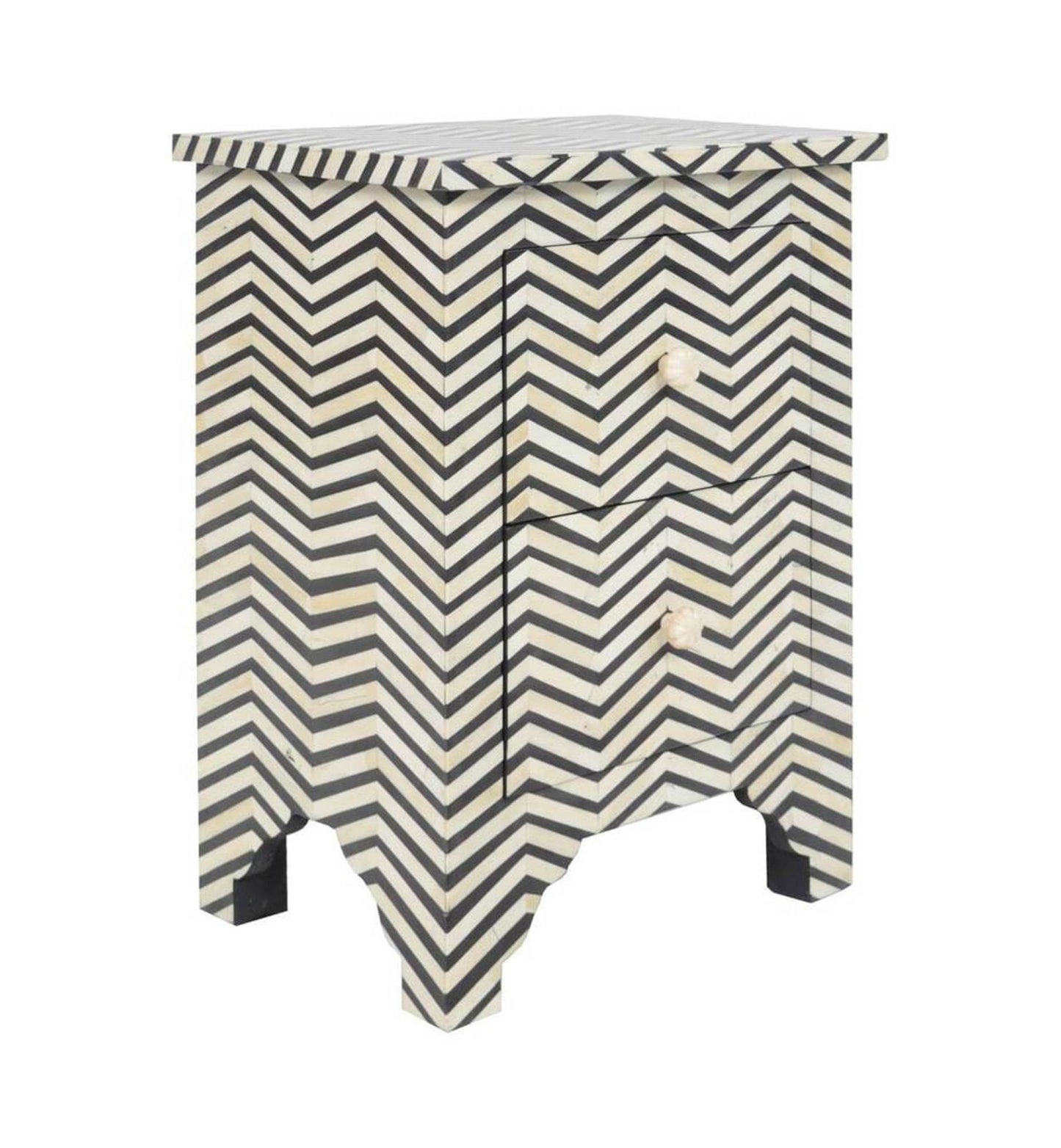 Bone Inlay Bedside Table (Night Stand, End Table)
