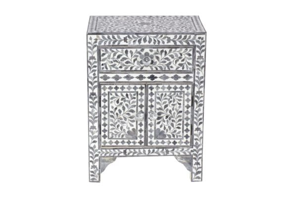 Bone Inlay Bedside Table (Night Stand, End Table)