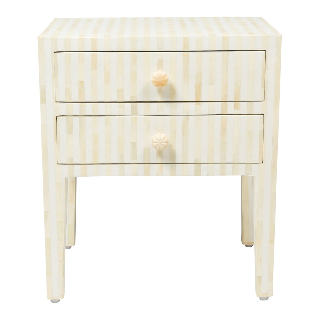 Bone Inlay Bedside Table (Night Stand, End Table)