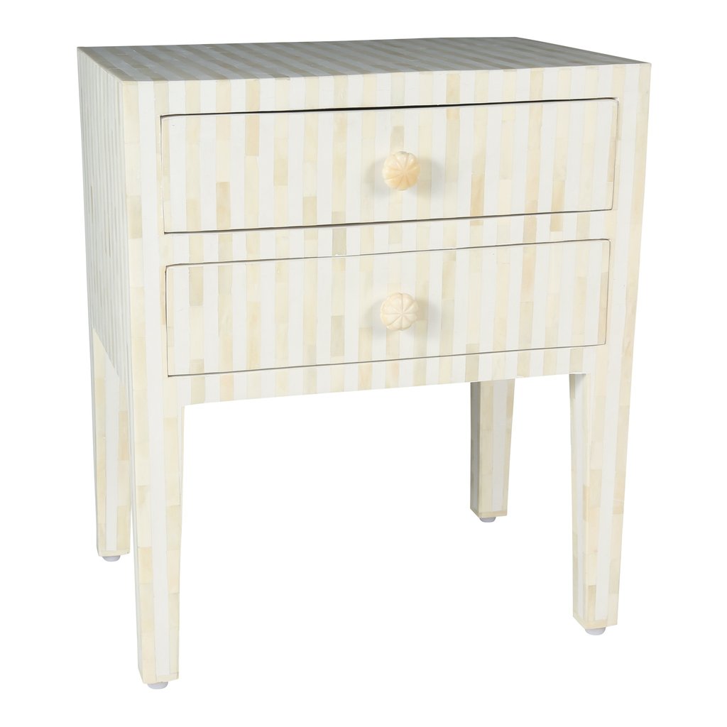 Bone Inlay Bedside Table (Night Stand, End Table)