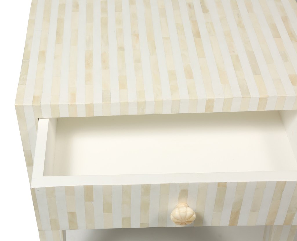 Bone Inlay Bedside Table (Night Stand, End Table)