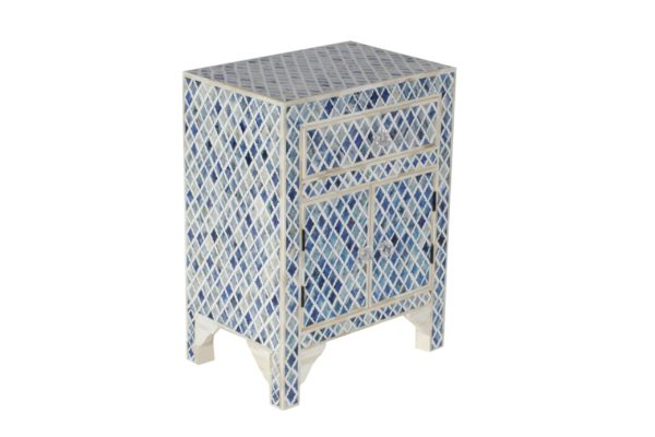 Bone Inlay Bedside Table (Night Stand, End Table)