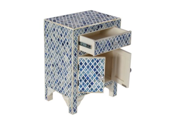 Bone Inlay Bedside Table (Night Stand, End Table)