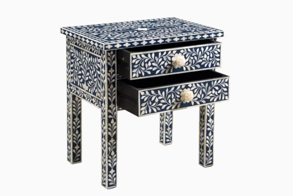 Bone Inlay Bedside Table (Night Stand, End Table)