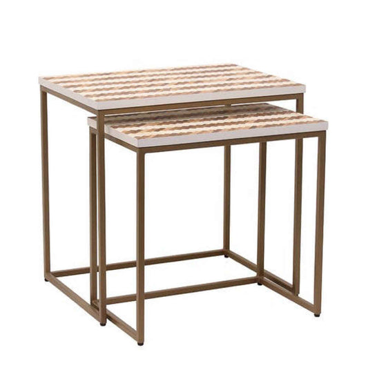 BONE INLAY END TABLE ETB033