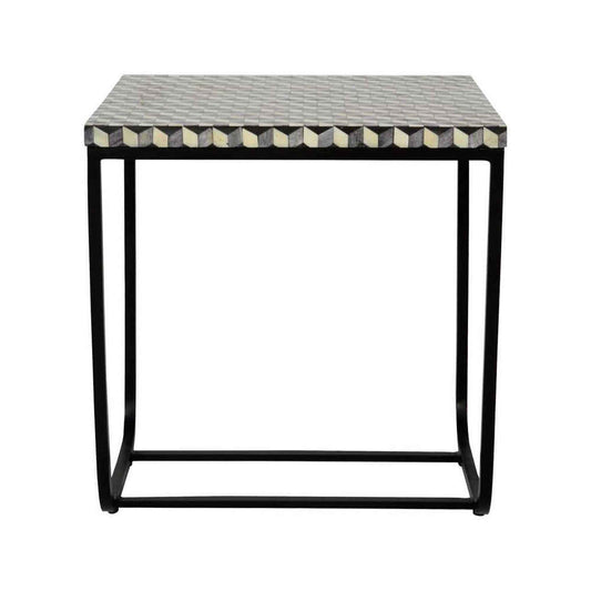 BONE INLAY END TABLE ETB027