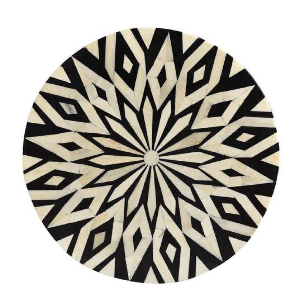 Bone Inlay End Table (Bedside Table, Night Stand)